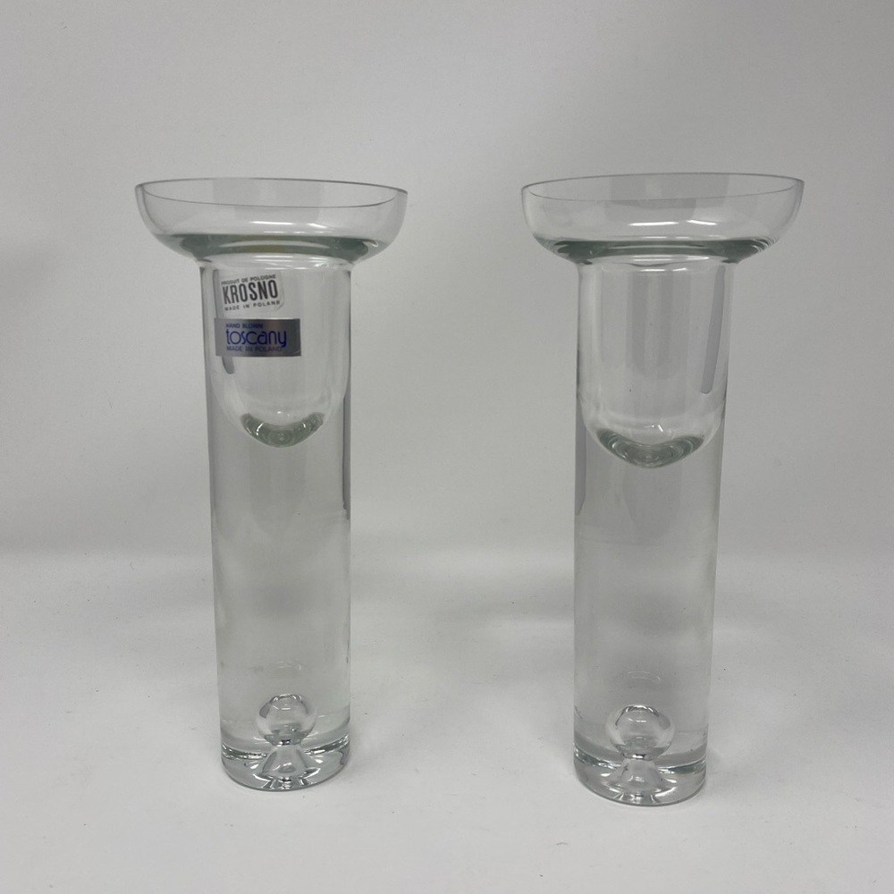 Krosno Glass Art Deco 8 “ Candle Holders